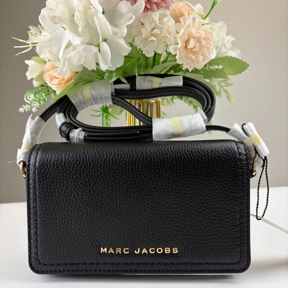Marc Jacobs H107L01FA21 Mini Leather Crossbody Bag in Black - Picture 1 of 7